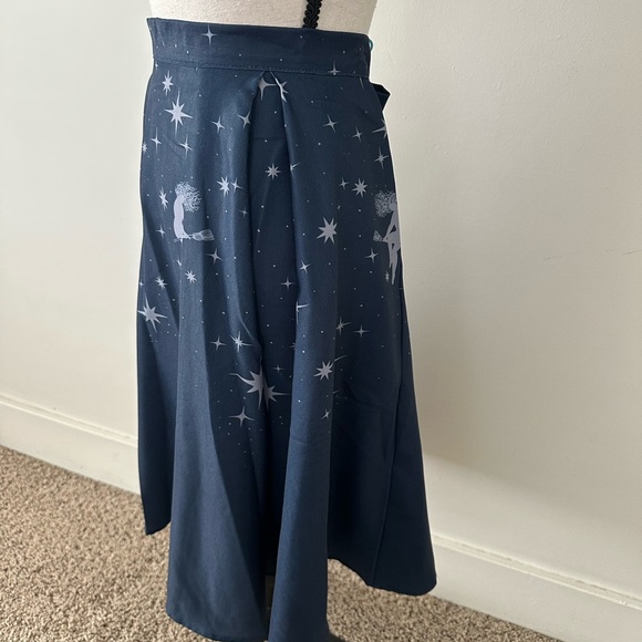 Pinup Couture Laura Byrnes NWT Navy Witch Broom Celestial Swing Circle Skirt XL - Picture 3 of 10